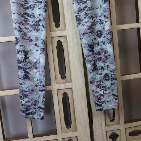 Athleta Teal Cosmic Chaturanga Capri Leggings Geometric Print Size XS - Picture 7 of 12